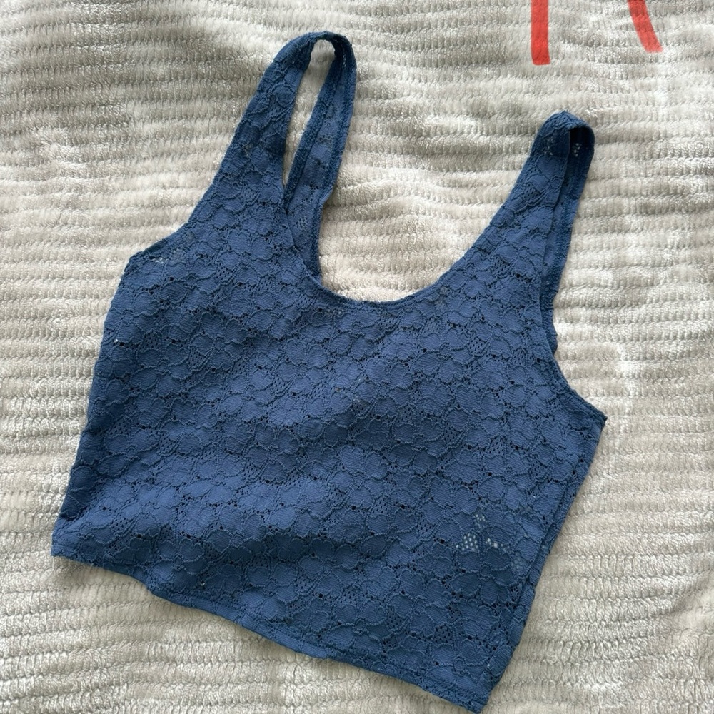 Navy lace tank top